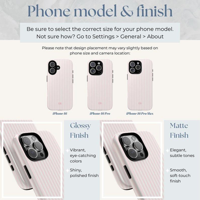 Personalized Pink Striped Phone Case - Custom Monogram for a Chic Summer Look